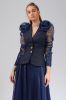 Sacou brocard cu maneci organza, aplicatii dantela