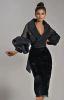 Bluza Olive 3, organza creponata, inchidere esarfe, maneci trandafiri supradimensionati